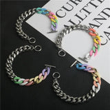 Titanium Steel Acrylic Bracelet OT Buckle Stainless Steel Couple Bracelet