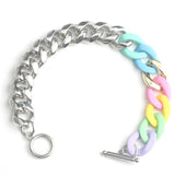 Titanium Steel Acrylic Bracelet OT Buckle Stainless Steel Couple Bracelet