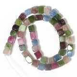 Aquamarine Cube Gemstone Beads 8mm Faceted Spacer Loose Beads DIY Bracelet