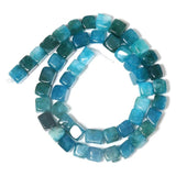Aquamarine Cube Gemstone Beads 8mm Faceted Spacer Loose Beads DIY Bracelet