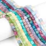 Aquamarine Cube Gemstone Beads 8mm Faceted Spacer Loose Beads DIY Bracelet