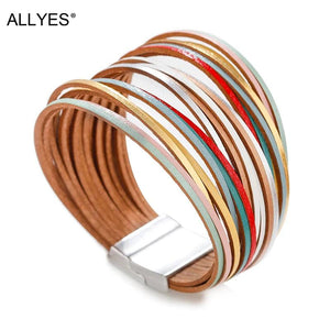 Leather Bracelets for Women, Wide Wrap Bracelet, Female Jewelry