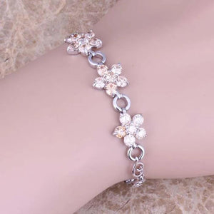 Champagne Morganite Link Chain Bracelet 6.5-7.5 in