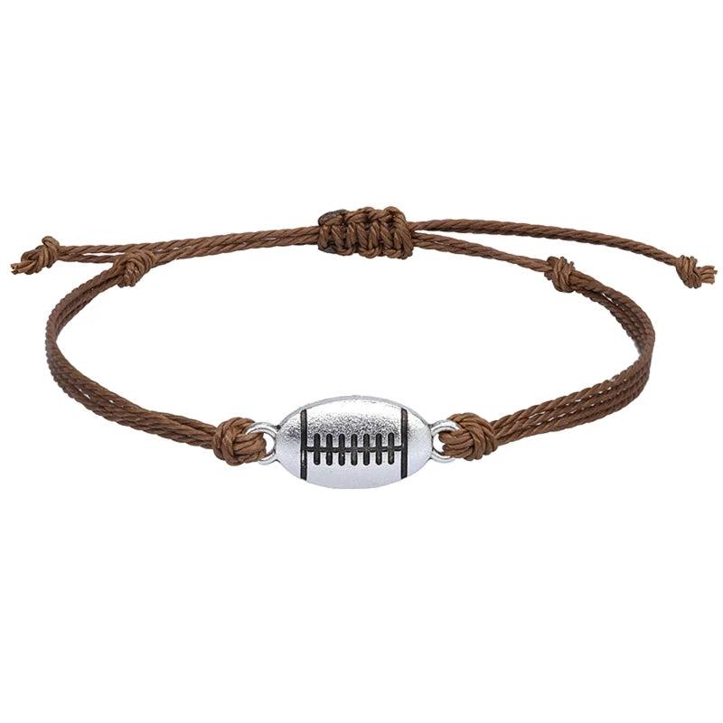 Adjustable Volleyball Charm Bracelet Woven Jewelry