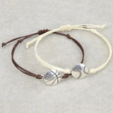Adjustable Volleyball Charm Bracelet Woven Jewelry