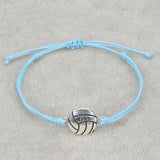 Adjustable Volleyball Charm Bracelet Woven Jewelry