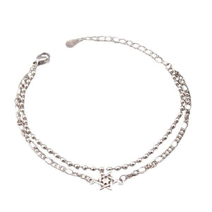 INS Silver Double-Deck Chain Bracelets For Women