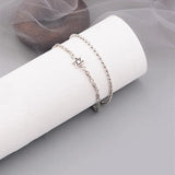 INS Silver Double-Deck Chain Bracelets For Women