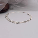 INS Silver Double-Deck Chain Bracelets For Women