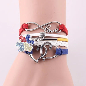 Autism Awareness Bracelet Rhinestone Puzzle Piece Charm Bangles