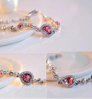 Fashion Sea Crystal Heart Bracelet