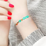 Merry Christmas Glass Pendant Braided Bracelet Crystal Beads