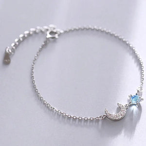 Star Moon Crystal Chain Charm Bracelet Girl Student Jewelry