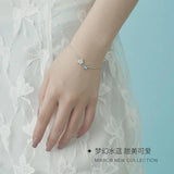 Star Moon Crystal Chain Charm Bracelet Girl Student Jewelry