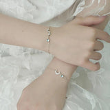 Star Moon Crystal Chain Charm Bracelet Girl Student Jewelry