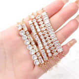 Zircon Geometry Bracelet For Women Copper Plated Chain Elegance Gift