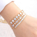 Zircon Geometry Bracelet For Women Copper Plated Chain Elegance Gift