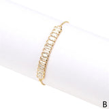 Zircon Geometry Bracelet For Women Copper Plated Chain Elegance Gift