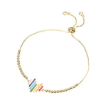 Rainbow Heart Bracelet Women's Adjustable Gold-plated Friendship Jewelry