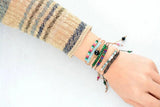Boho Stone Bead Bracelet on Wax Cord, Birthday Gift Jewelry