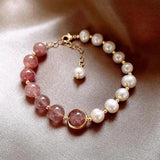 Women's Natural Pearl Charm Bracelet Bangle