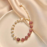 Women's Natural Pearl Charm Bracelet Bangle