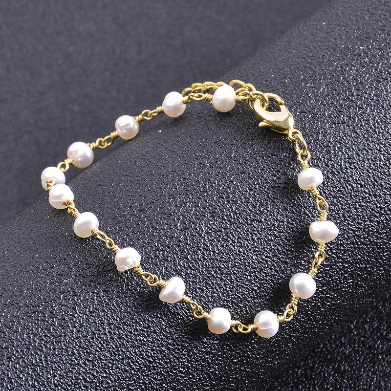 18k Plated Freshwater Pearl Beach Bracelet