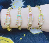 Classic Brass Cuban Chain Bracelet Men Women Jewelry