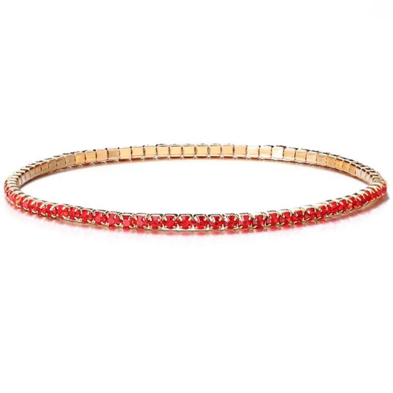 Women Clear Rhinestone Chain Bracelet Colorful Crystal Bangle Statement Jewelry