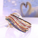 Women Clear Rhinestone Chain Bracelet Colorful Crystal Bangle Statement Jewelry