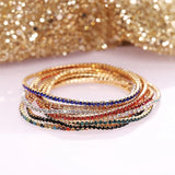 Women Clear Rhinestone Chain Bracelet Colorful Crystal Bangle Statement Jewelry
