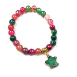 Natural Agate Bead Star Pendant Bracelet