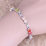 Gallant Multigem Multicolor Silver Bracelet 7-8 inch