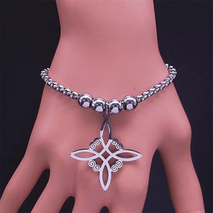 Wicca Celtics Knot Bracelet Silver Witch Geometric Irish Knot Jewelry