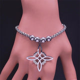 Wicca Celtics Knot Bracelet Silver Witch Geometric Irish Knot Jewelry