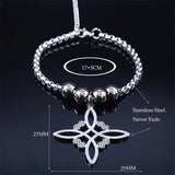 Wicca Celtics Knot Bracelet Silver Witch Geometric Irish Knot Jewelry