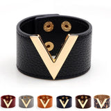 Multicolor V Shape Leather Bracelets For Women