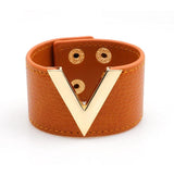 Multicolor V Shape Leather Bracelets For Women