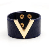 Multicolor V Shape Leather Bracelets For Women