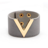 Multicolor V Shape Leather Bracelets For Women
