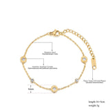 Roman Numerals CZ Chain Bracelet Titanium Steel B18019