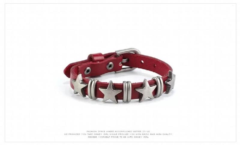 Retro Cowhide Alloy Bracelet Belt Star Leather Bracelet