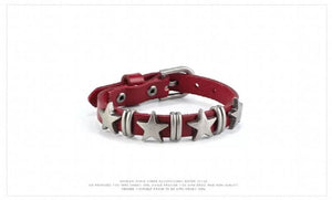 Retro Cowhide Alloy Bracelet Belt Star Leather Bracelet