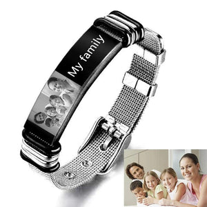 Custom Titanium Steel Photo Bracelet for Men