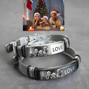 Custom Titanium Steel Photo Bracelet for Men