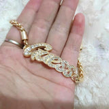 Silver G Initial Zircon Bracelet Women Jewelry Crystal Chain Bracelet