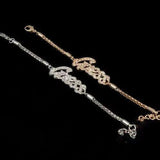 Silver G Initial Zircon Bracelet Women Jewelry Crystal Chain Bracelet