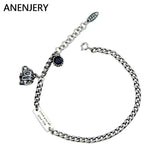 Silver Elephant Letter Square Card Bracelet Retro Jewelry For Women