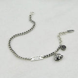 Silver Elephant Letter Square Card Bracelet Retro Jewelry For Women