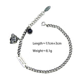 Silver Elephant Letter Square Card Bracelet Retro Jewelry For Women